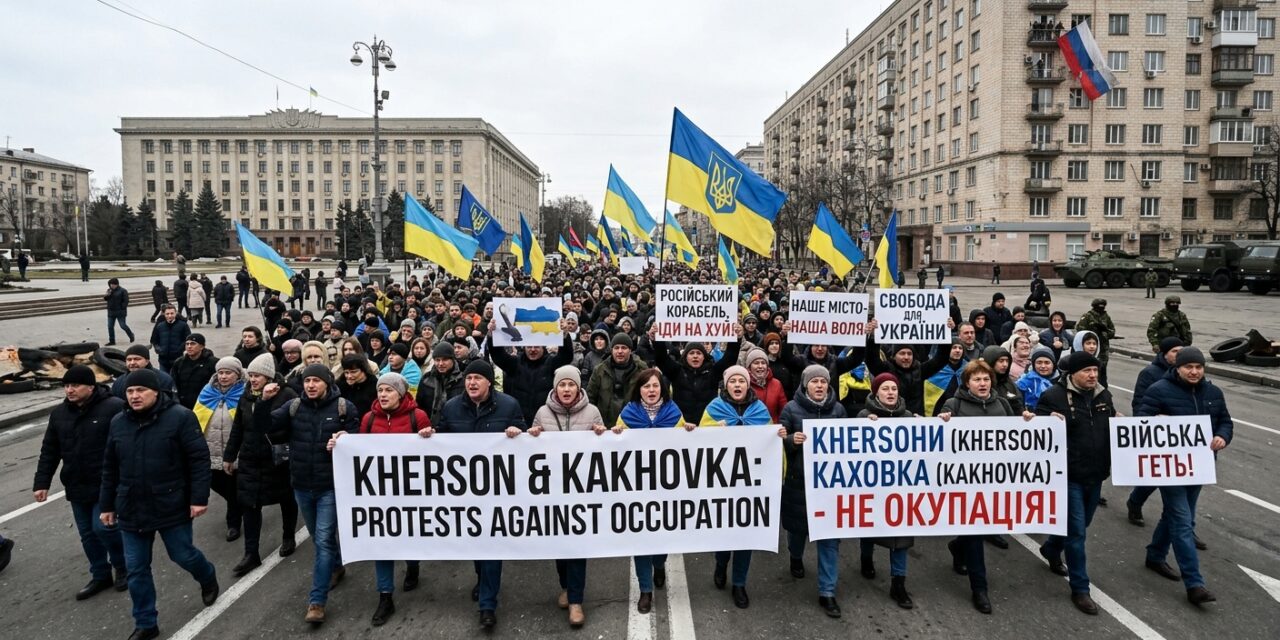 Protests Erupt in Kherson and Kakhovka Against Russian Occupation