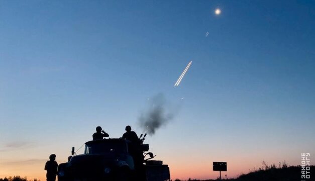 Ukrainian Air Defense Takes Down Russian Missile and Drones